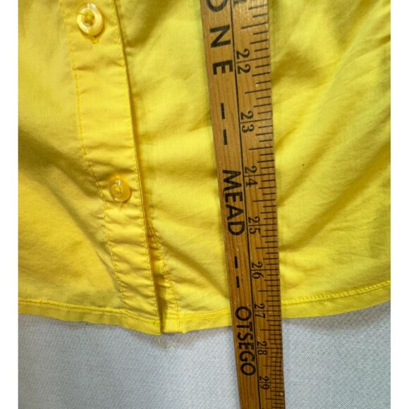 CJ Banks Womens Sleeveless Button-Down Blouse Size 1X Yellow Relaxed Collared - Picture 6 of 10